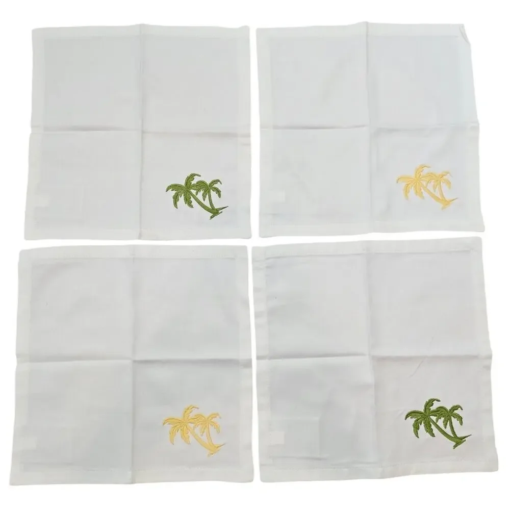 Pottery Barn Hawiian Palm Tree's Cocktail Cotton Napkins 10